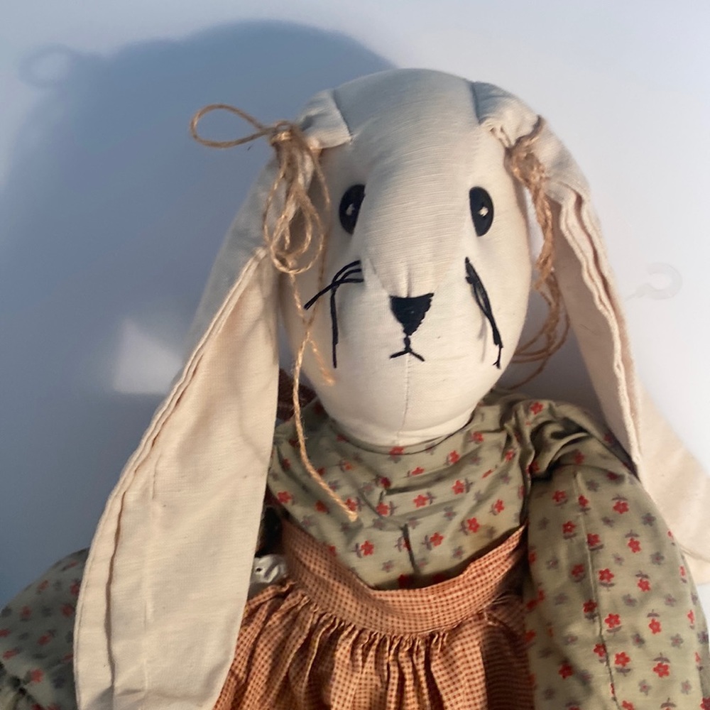 Country Bunny Rabbit Doll Plush Farmhouse